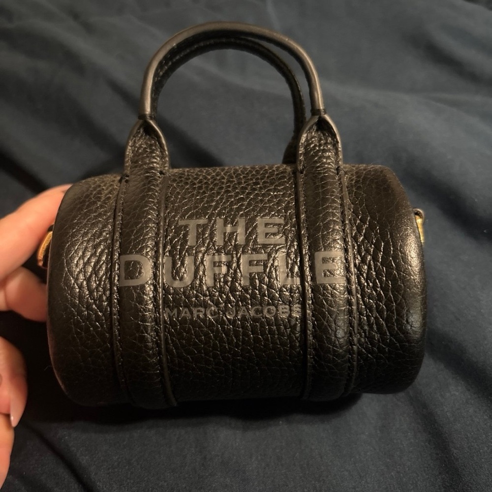 Marc Jacobs Black Leather Nano Duffle Bag